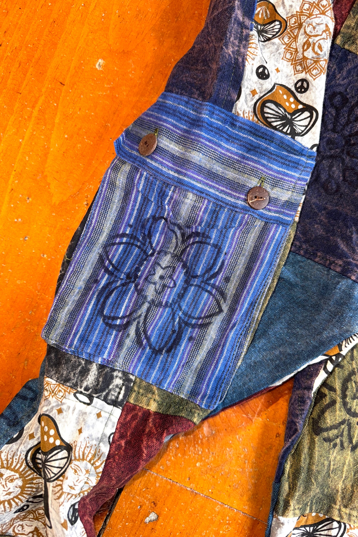 Earth Tone Patchwork Mushroom Joggers