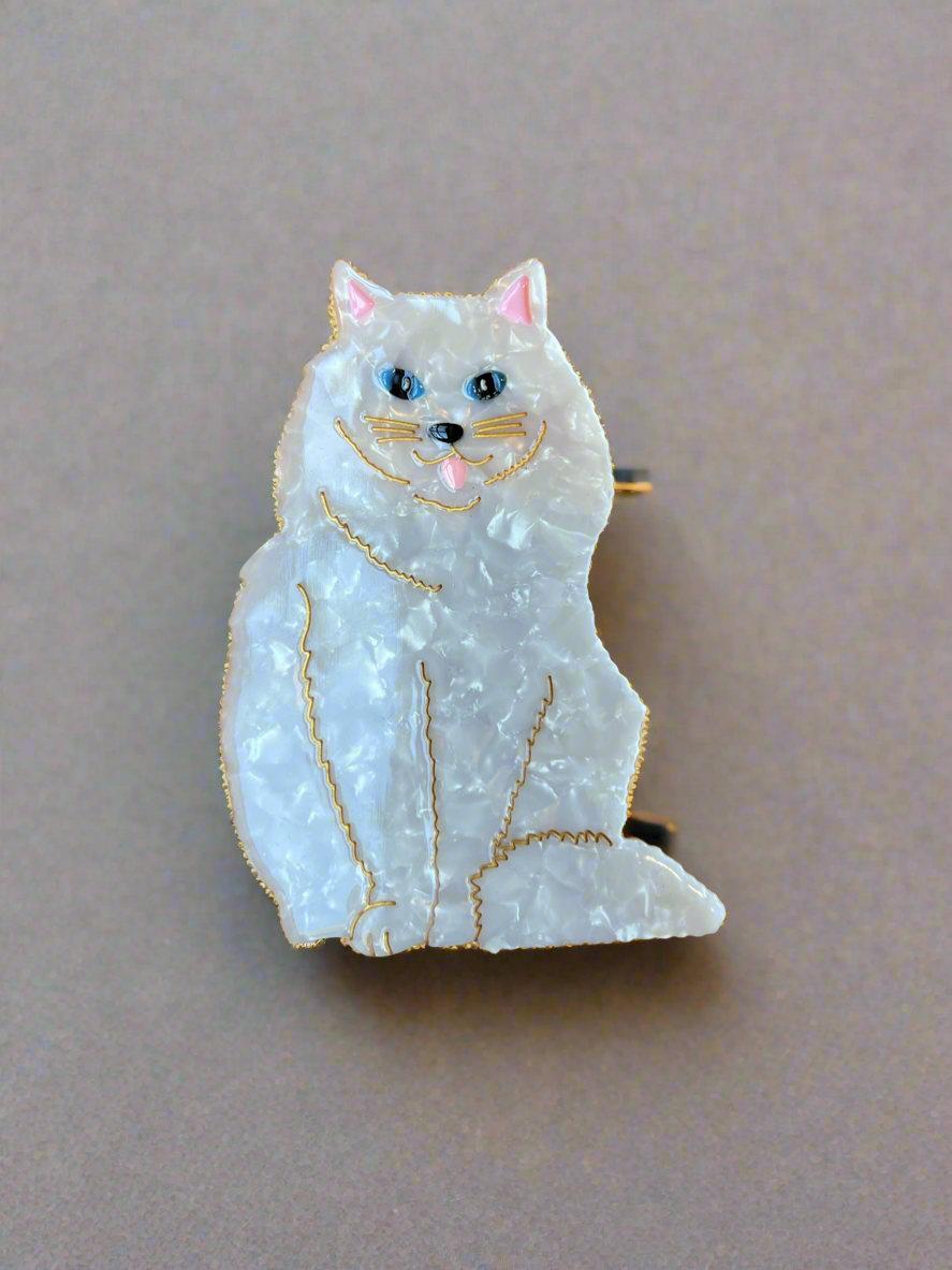 Persian Cat Claw Hair Clip in White
