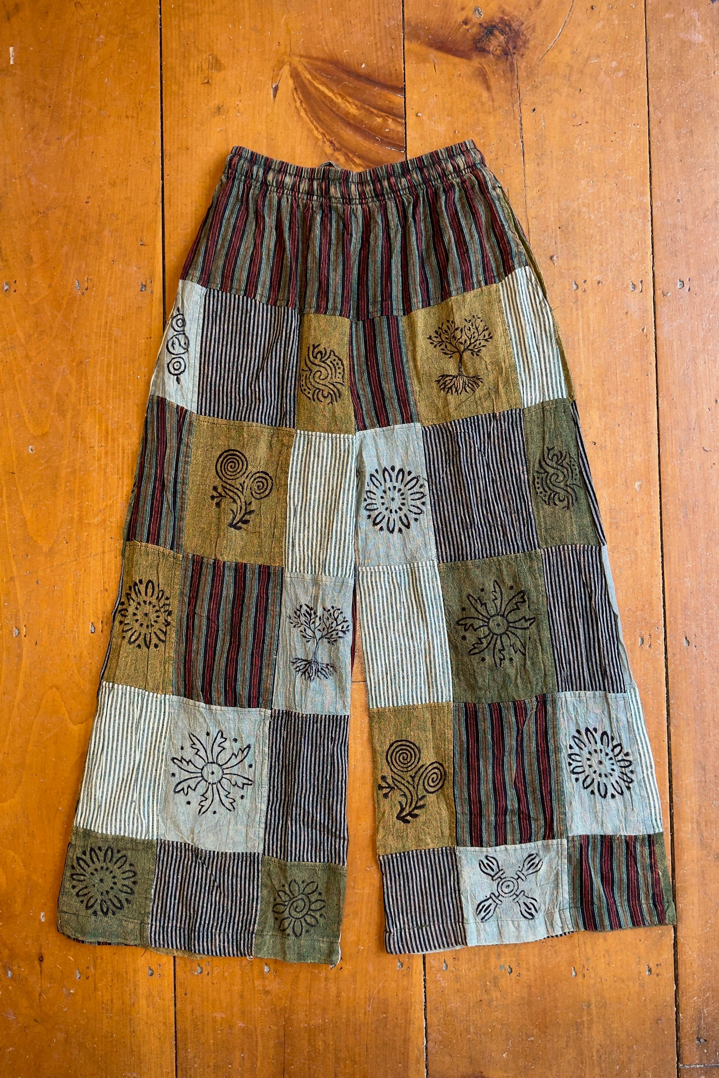 Forest Green Patchwork Palazzo Pant