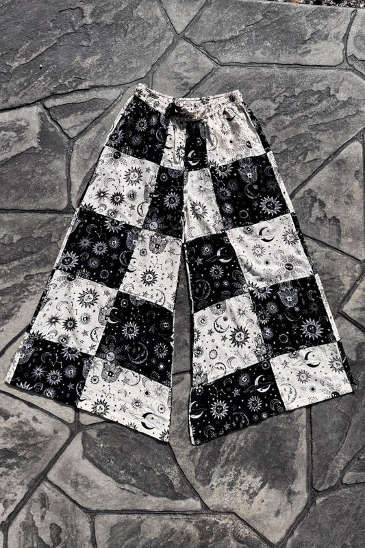 B+W Wide Leg Palazzo Sun/ Moon Print Pants