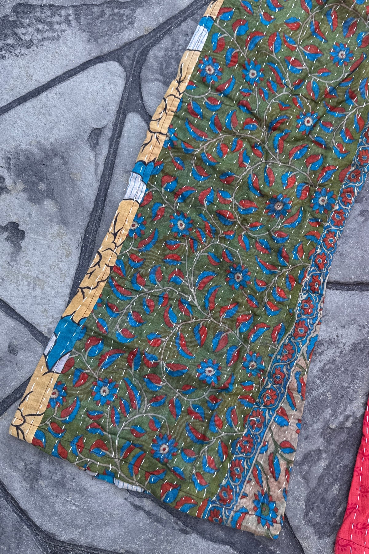 Quilted Kantha Wide Leg Pants