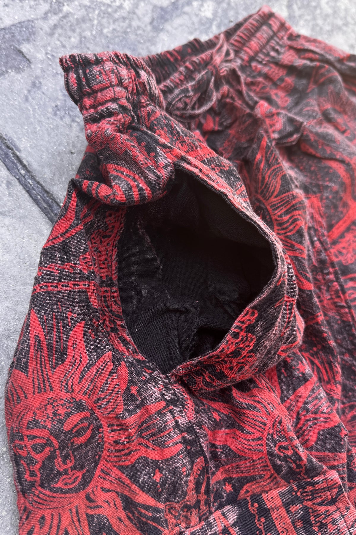Burnt Orange Sun / Moon Print Trousers
