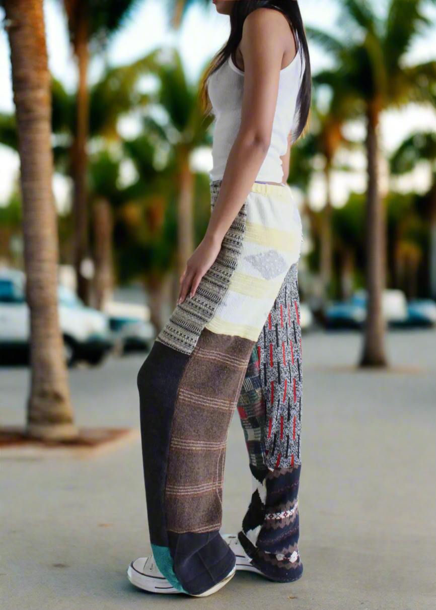 Upcycle Patchwork Sweater Pants