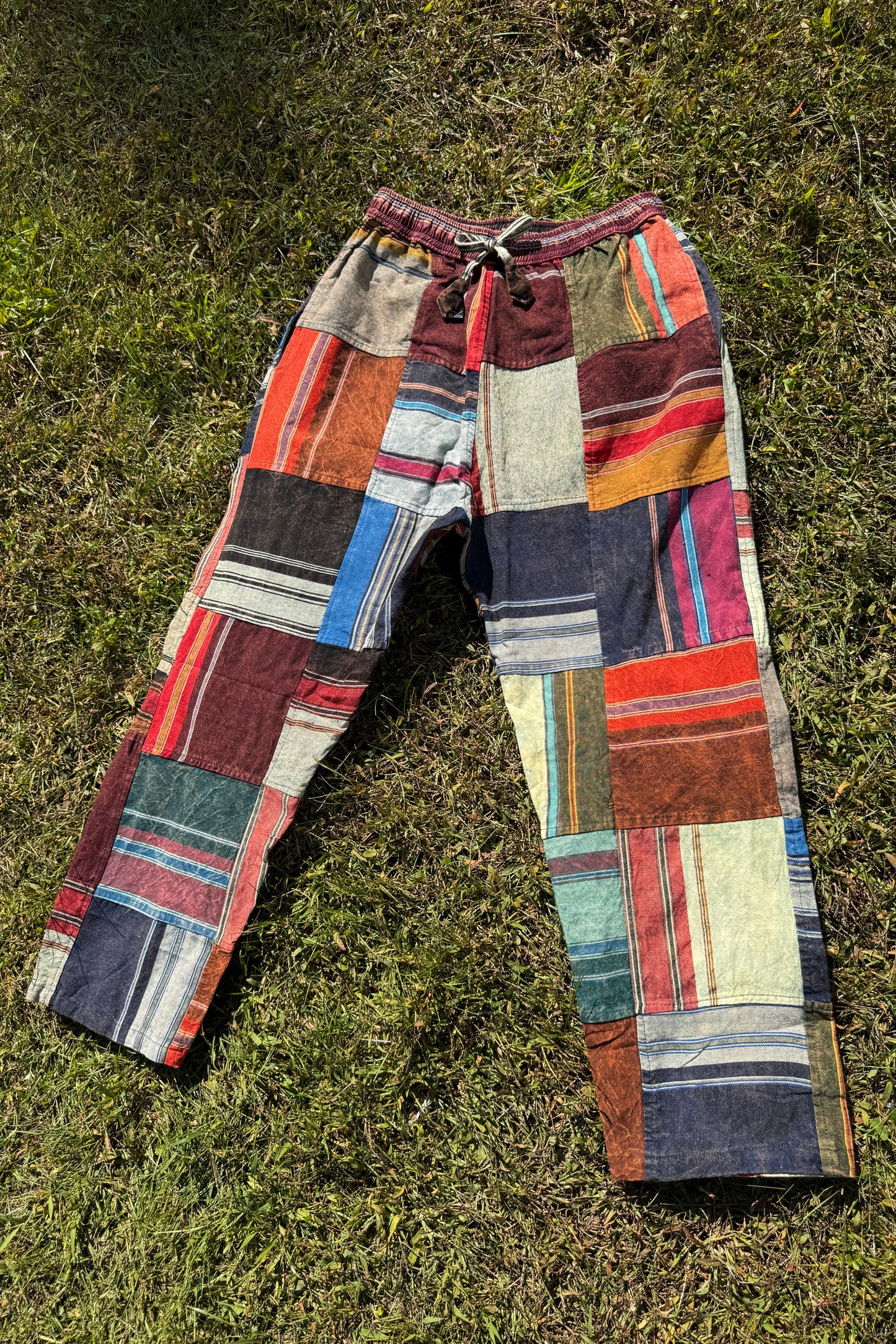 Multi-Color Block Design Trousers