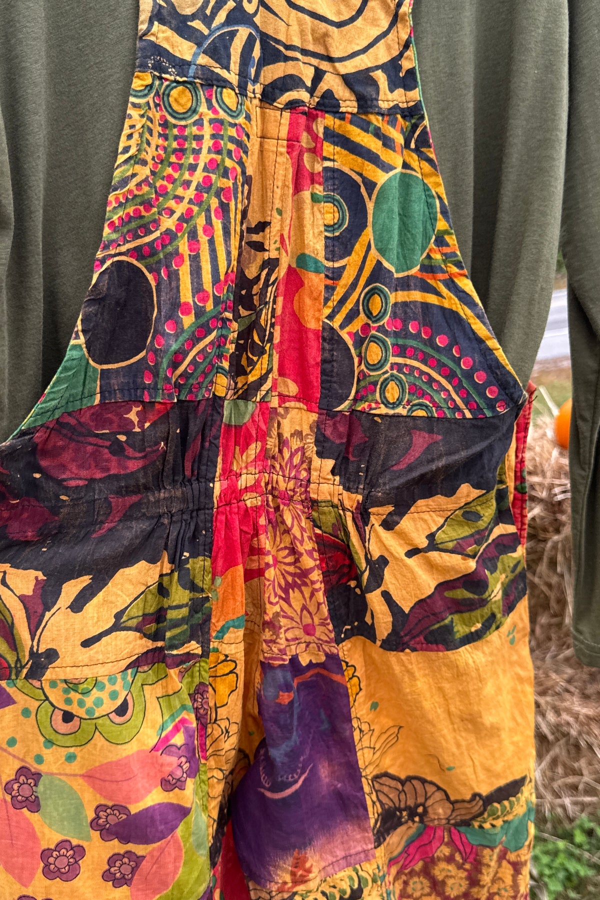 Multi Color Boho Print Overalls