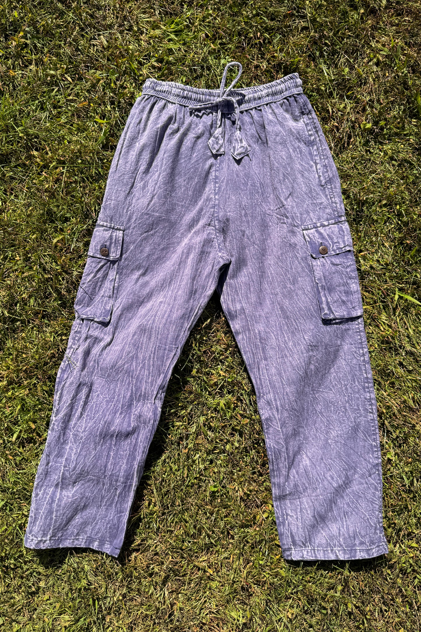 Vintage Wash Cargo Style Pants in Lavender