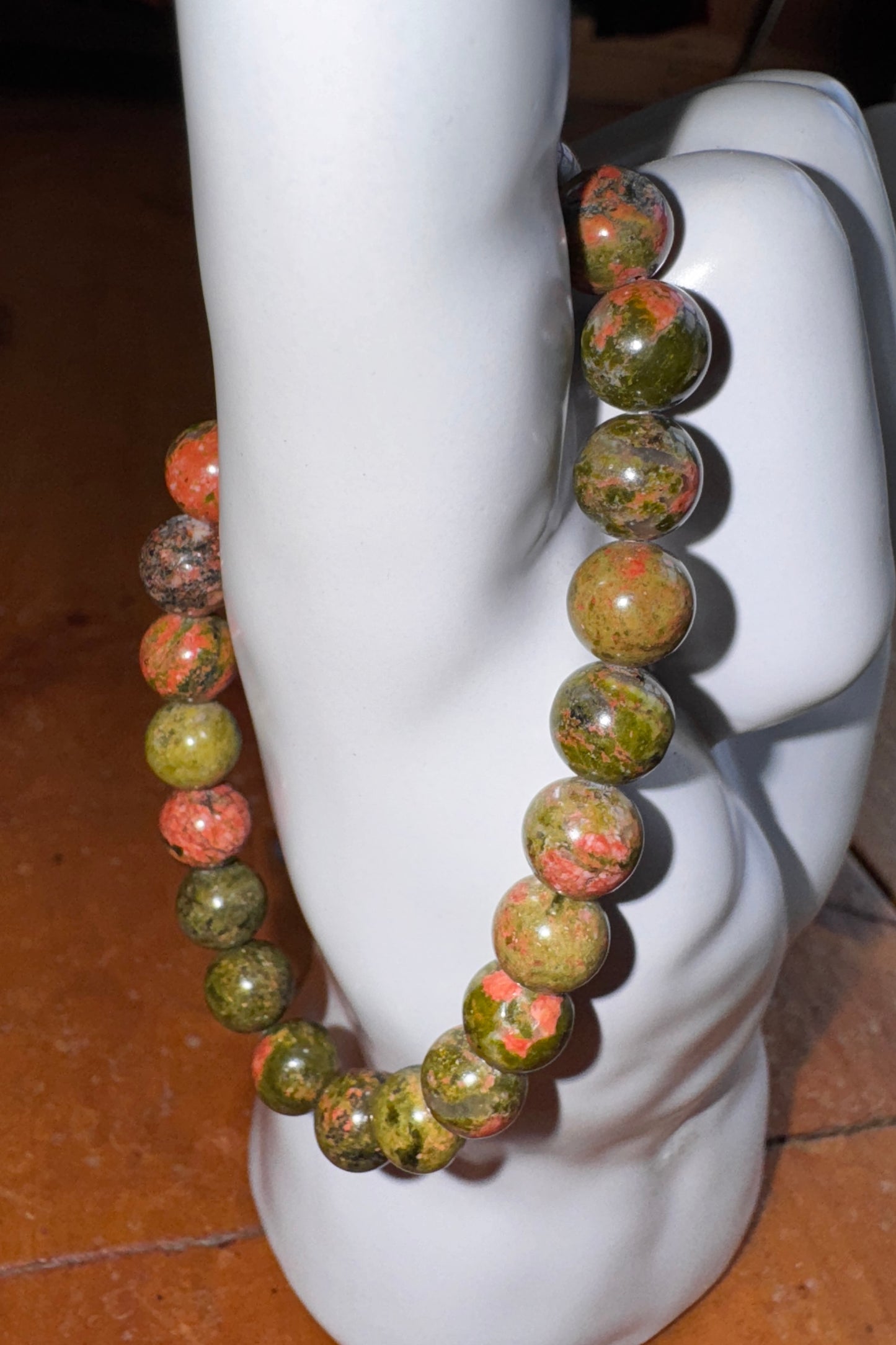 Unakite Crystal Stretch Bracelet 8mm