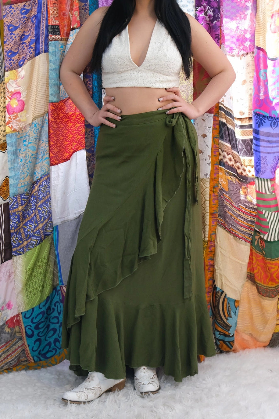Waterfall Wrap Maxi Skirt
