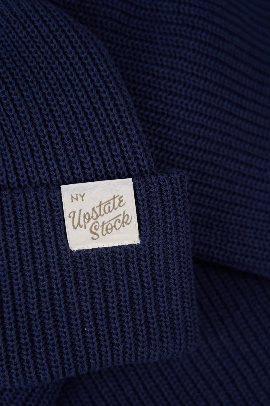Upcycled Cotton Beanie in Navy