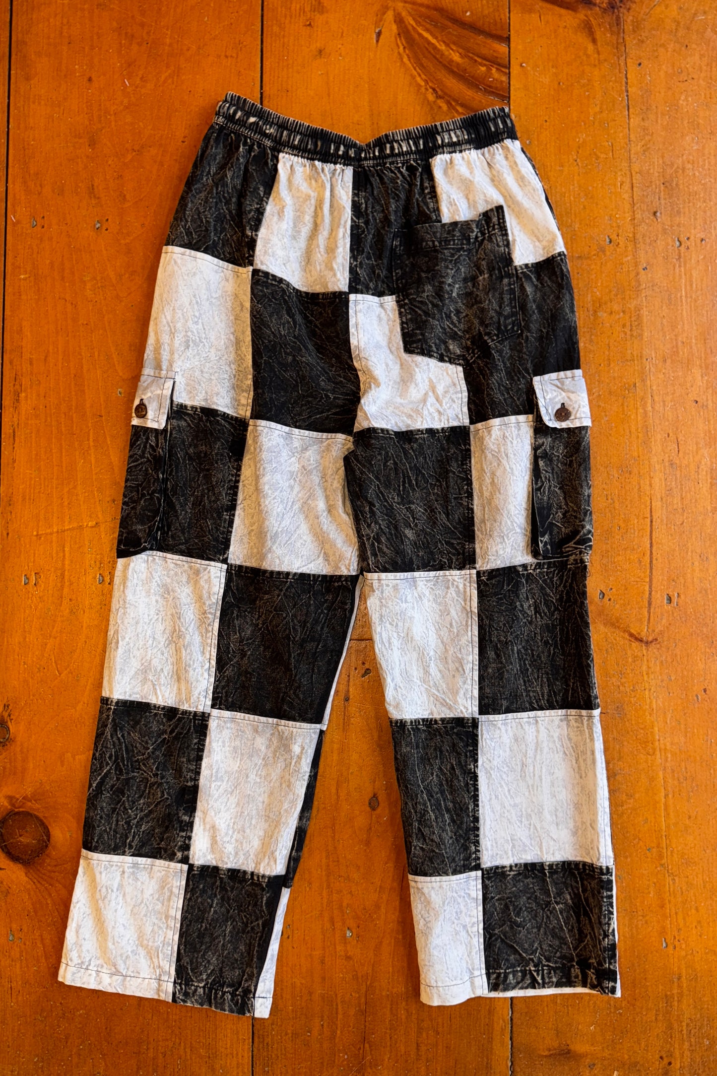 B + W Checkered Cargo Trousers