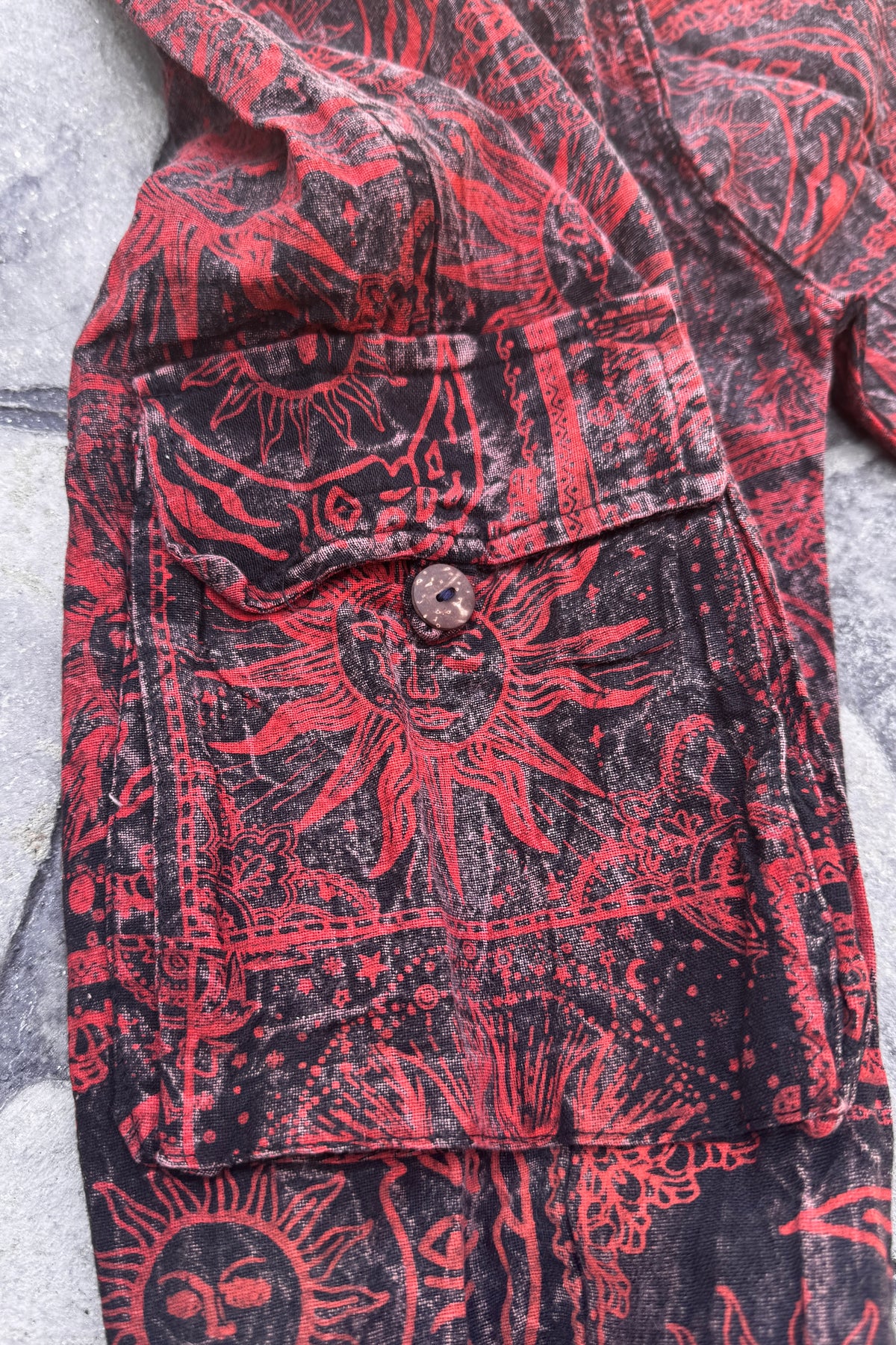 Burnt Orange Sun / Moon Print Trousers