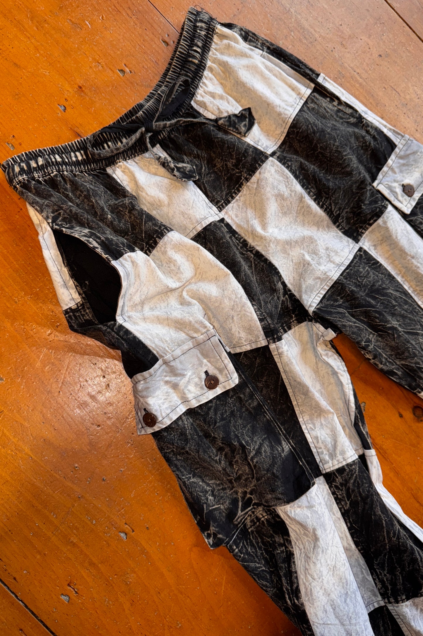 B + W Checkered Cargo Trousers