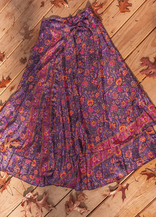 2 Layer Silk Wrap Skirt