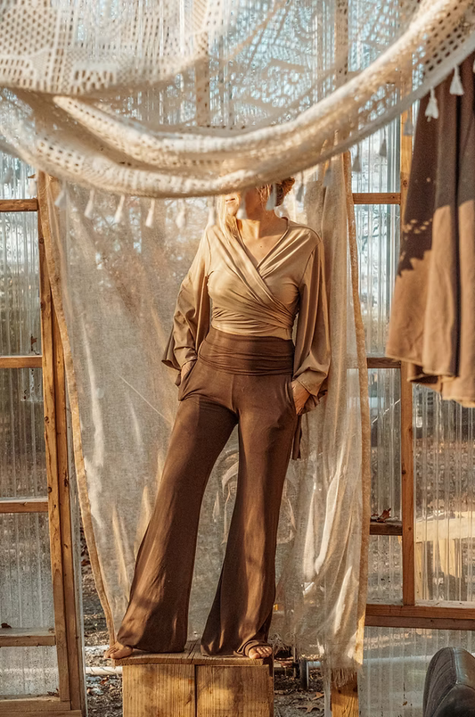 EcoVero Yoga Pants with Roll Waist