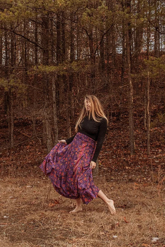 2 Layer Silk Wrap Skirt