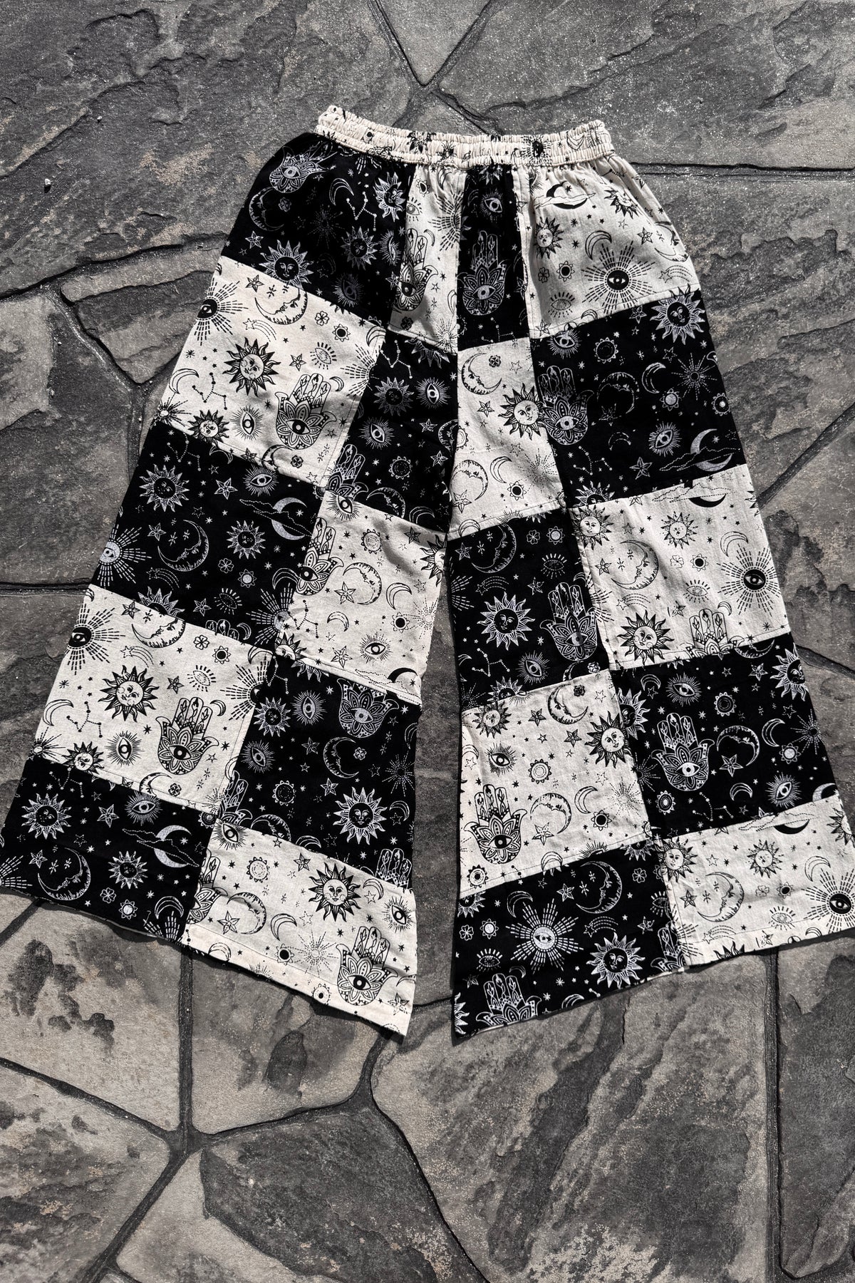 B+W Wide Leg Palazzo Sun/ Moon Print Pants