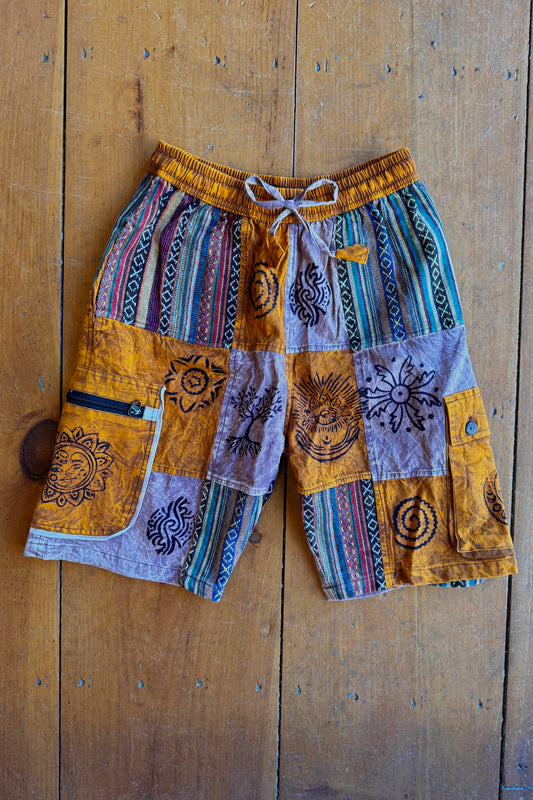 Cotton Patchwork Grand Canyon Short with Zip Pockets
