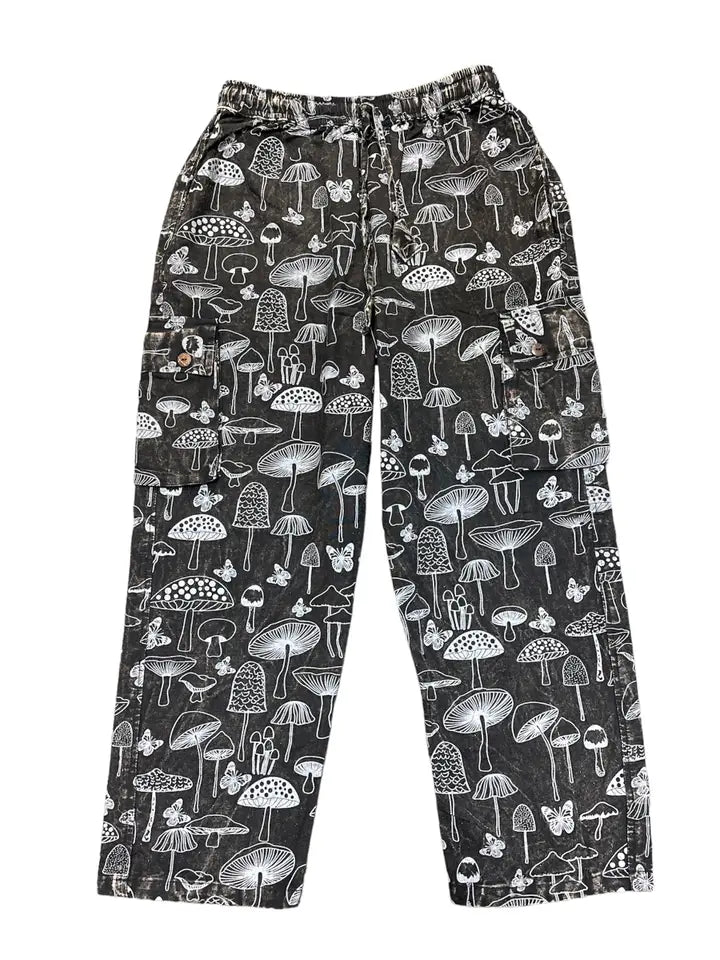 Mushroom Print Yoga Trouser