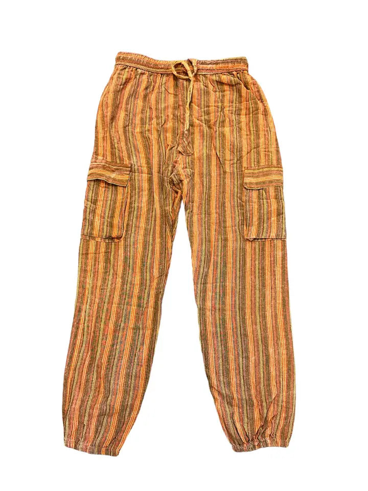 Striped Cargo Style Jogger Pant