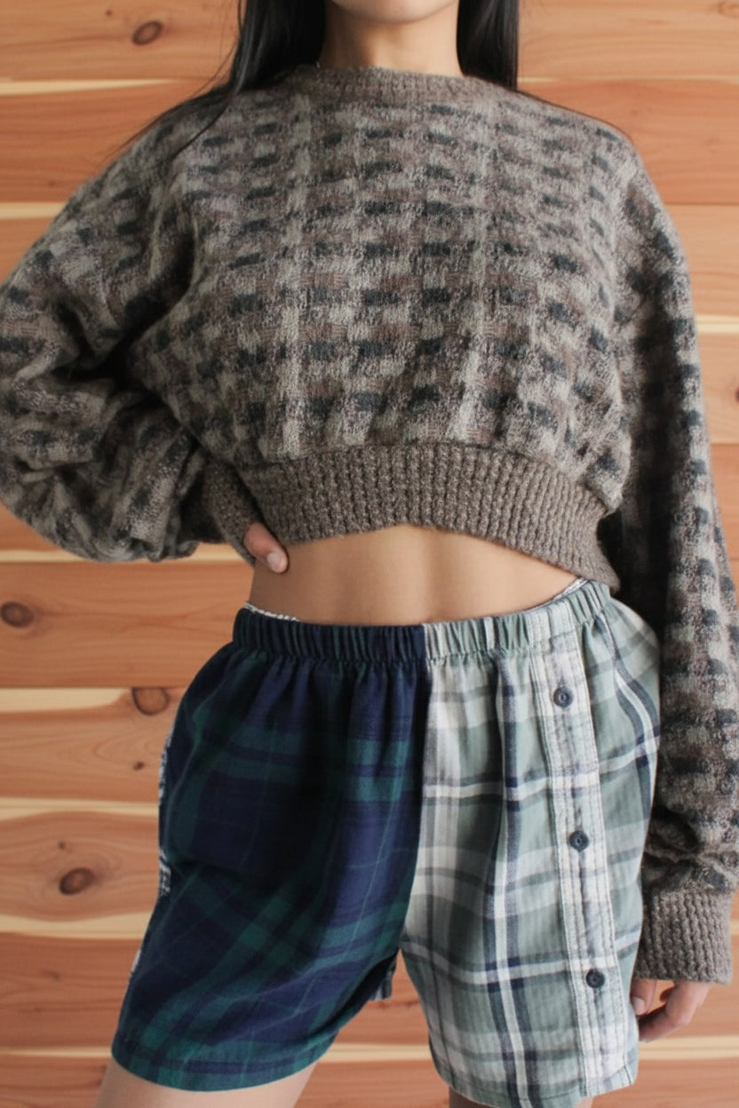 Vintage Upcycled Cropped Sweater