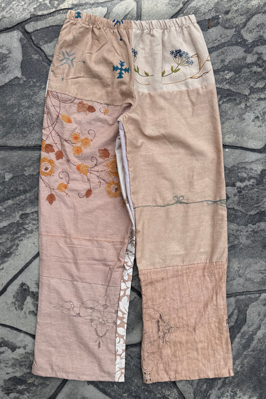 Upcycled Embroidered Pieced Pant