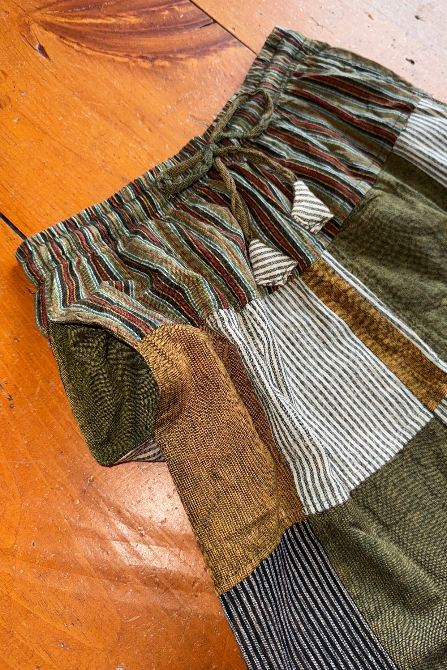 Palazzo Pant w/ Sage Green Patches