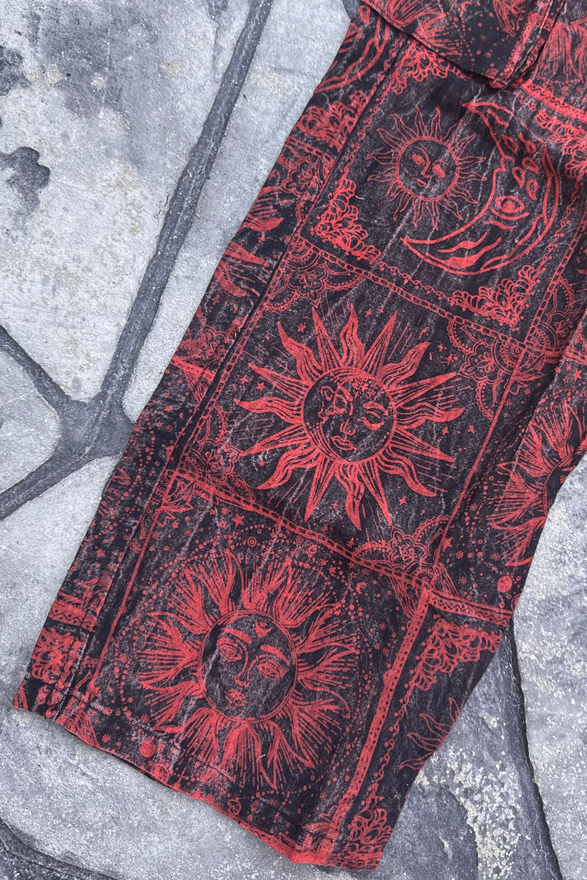 Burnt Orange Sun / Moon Print Trousers
