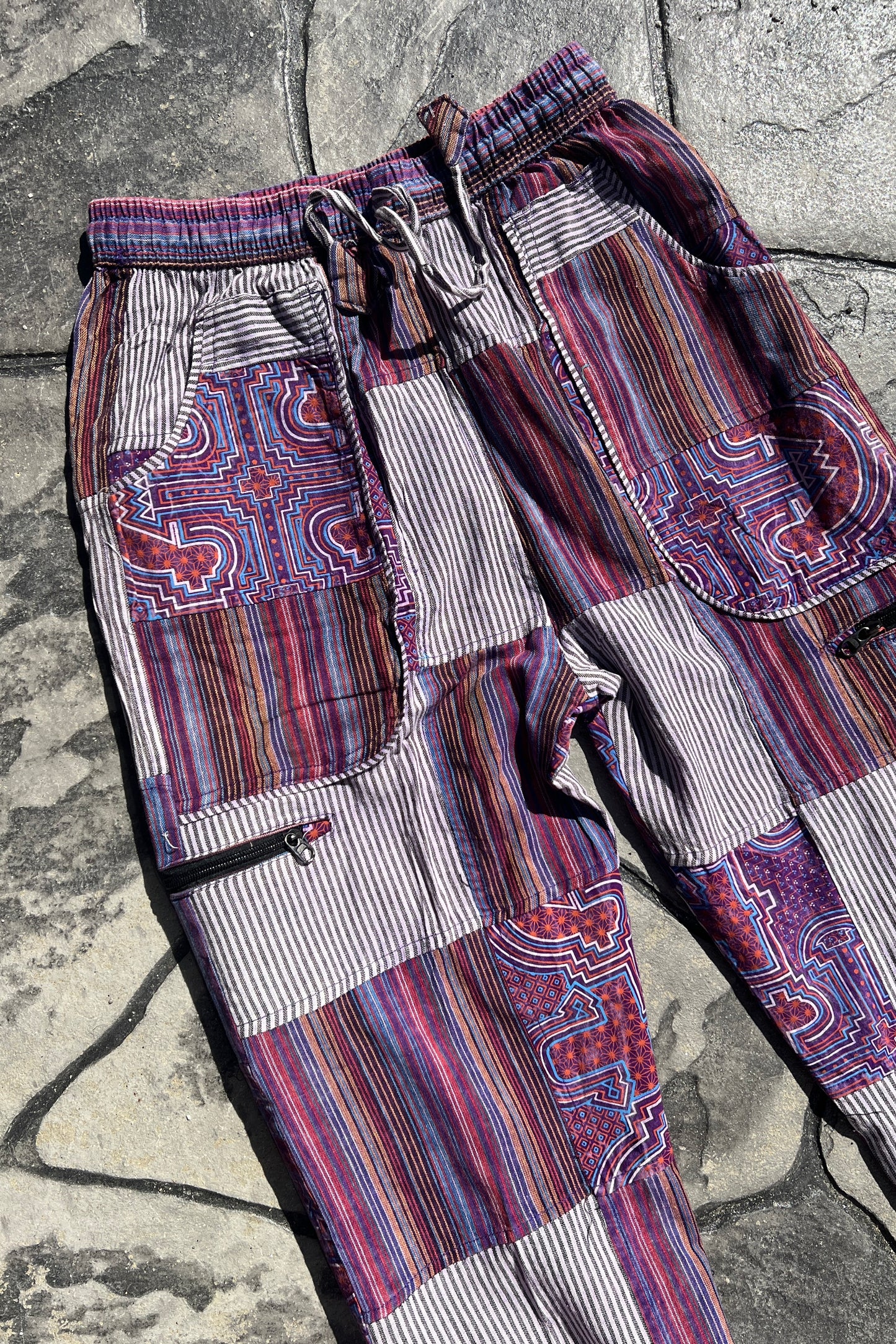 Cotton Patchwork Purple Jogger Pant
