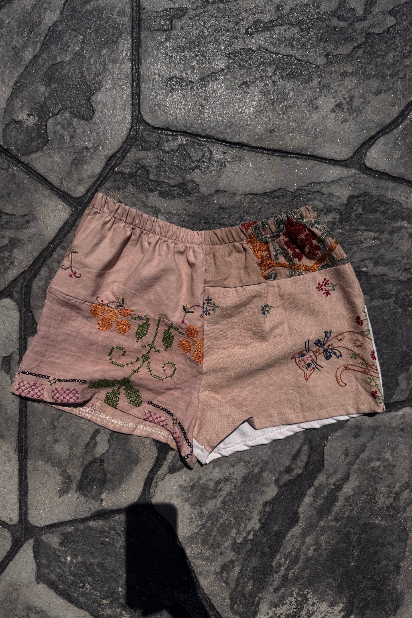 Upcycled Embroidered Shorts