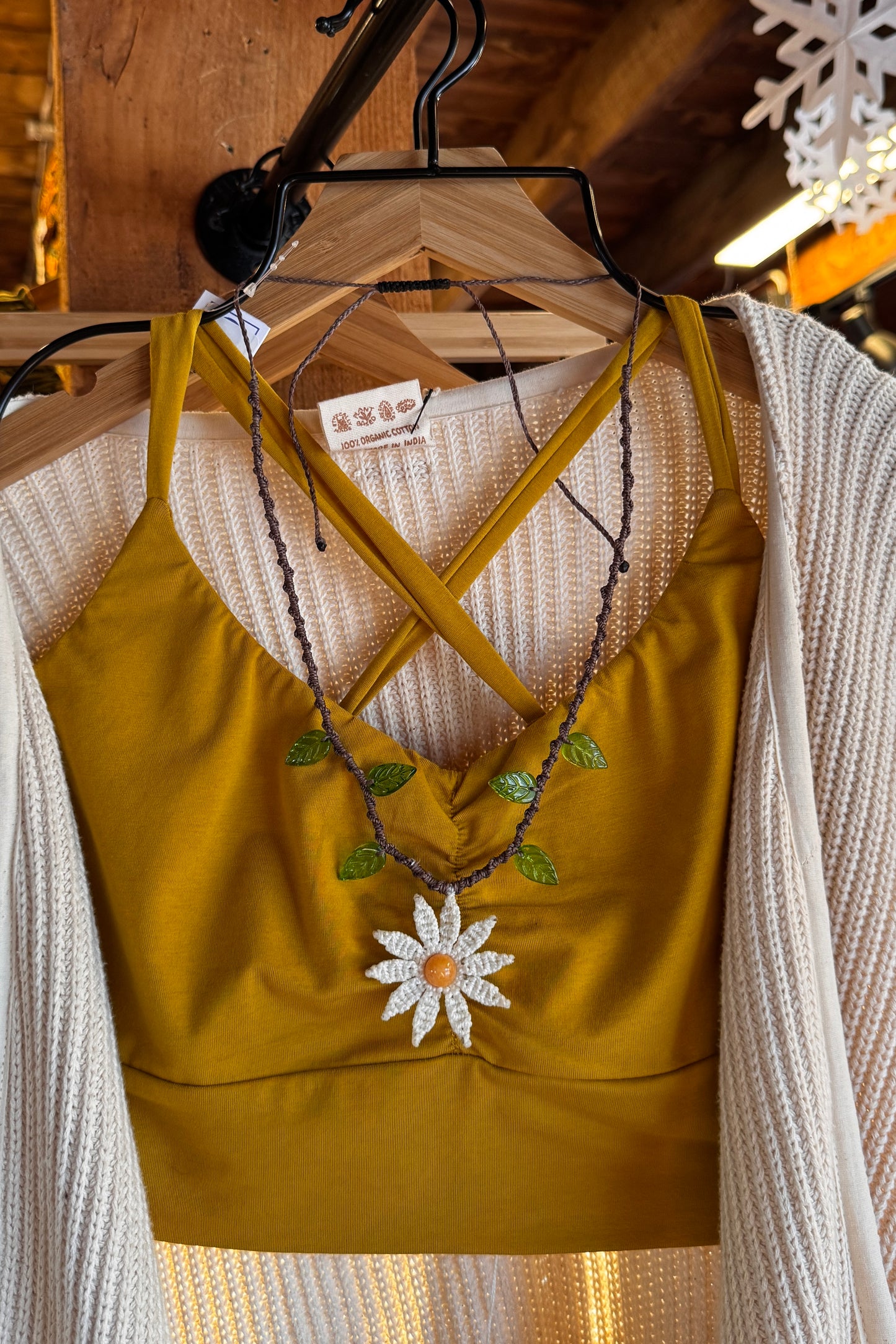 Sunflower / Daisy Macramé Adjustable Necklace