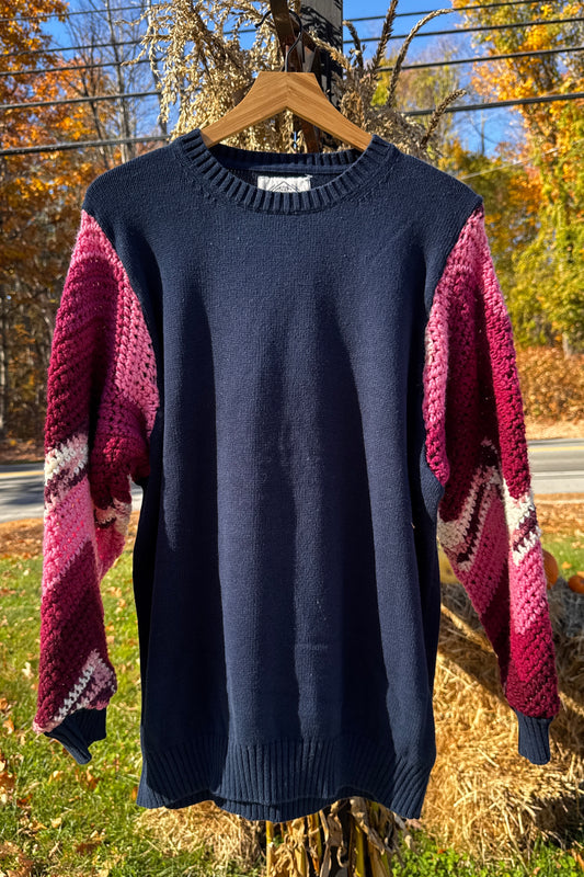 Oversized Crochet Sleeve Sweater