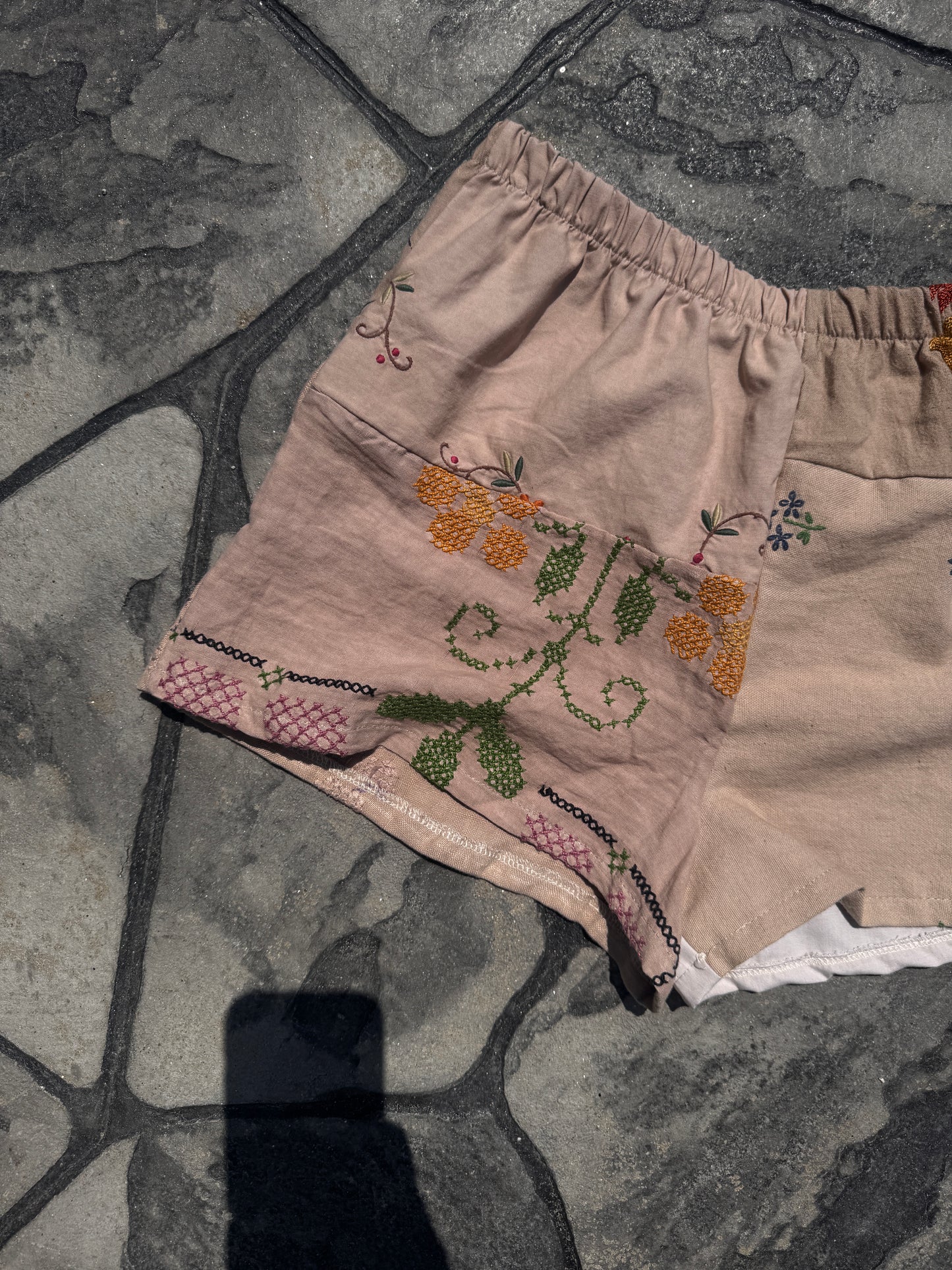 Upcycled Embroidered Shorts