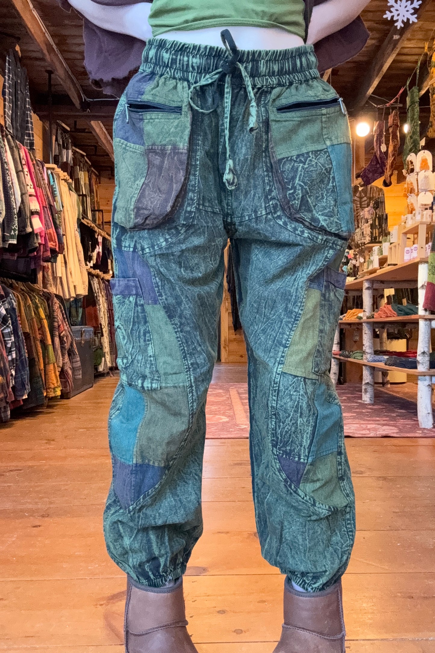 Multi-Color Patch Jungle Cargo Joggers