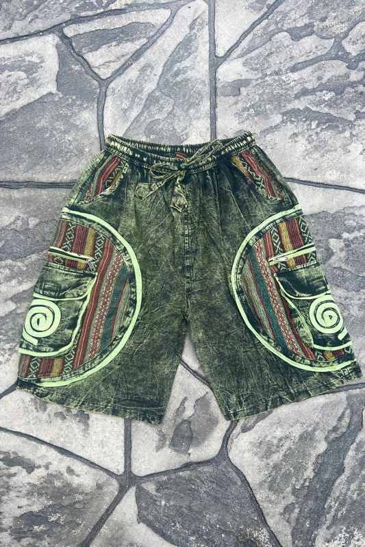 Green Swirl Pocket Unisex Shorts