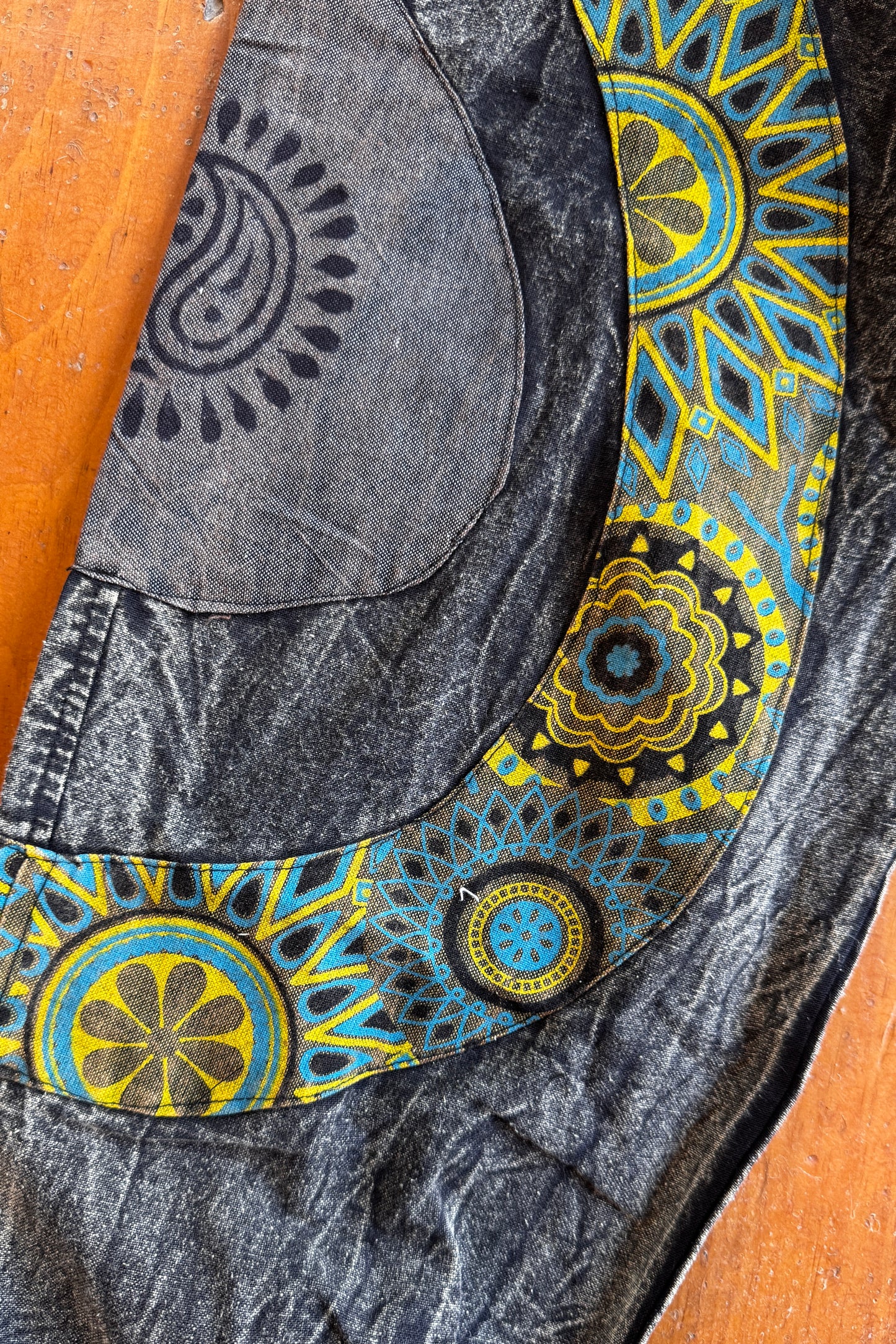 Black Stonewashed w/ Green Patch Circle Joggers