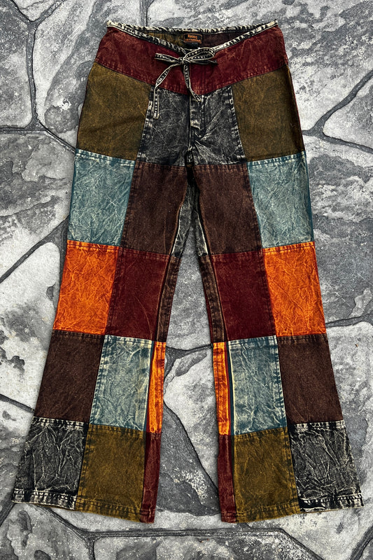 Multi-Color Stonewash Patch Trousers