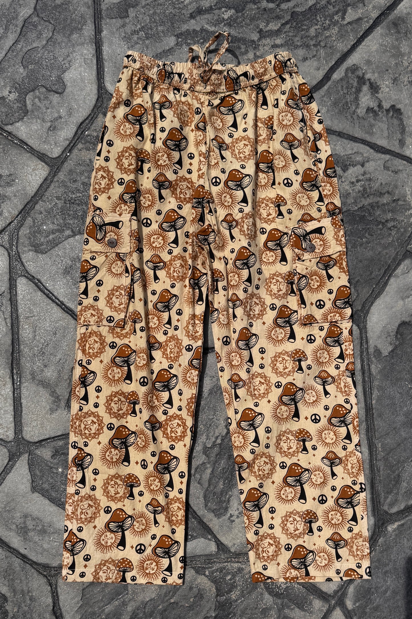 Multi Sun & Mushroom Beige Cargo Pant