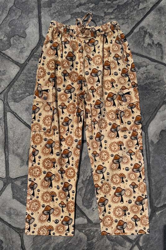 Multi Sun & Mushroom Beige Cargo Pant