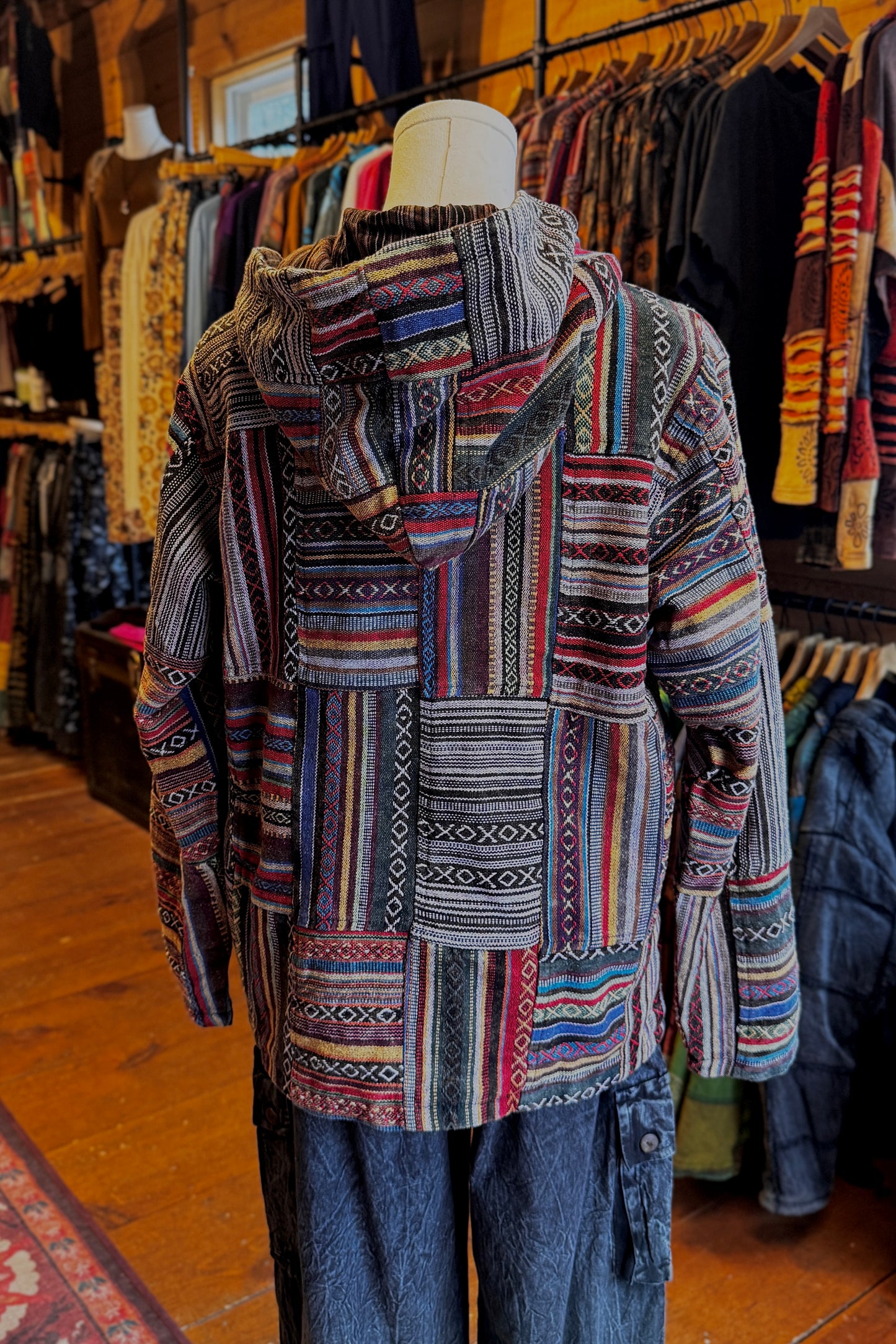 Aztec Cotton Zip-Up Hooded Jacket