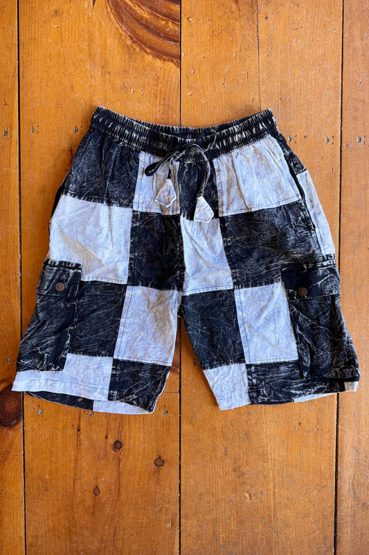 B+W Checkered Cargo Shorts