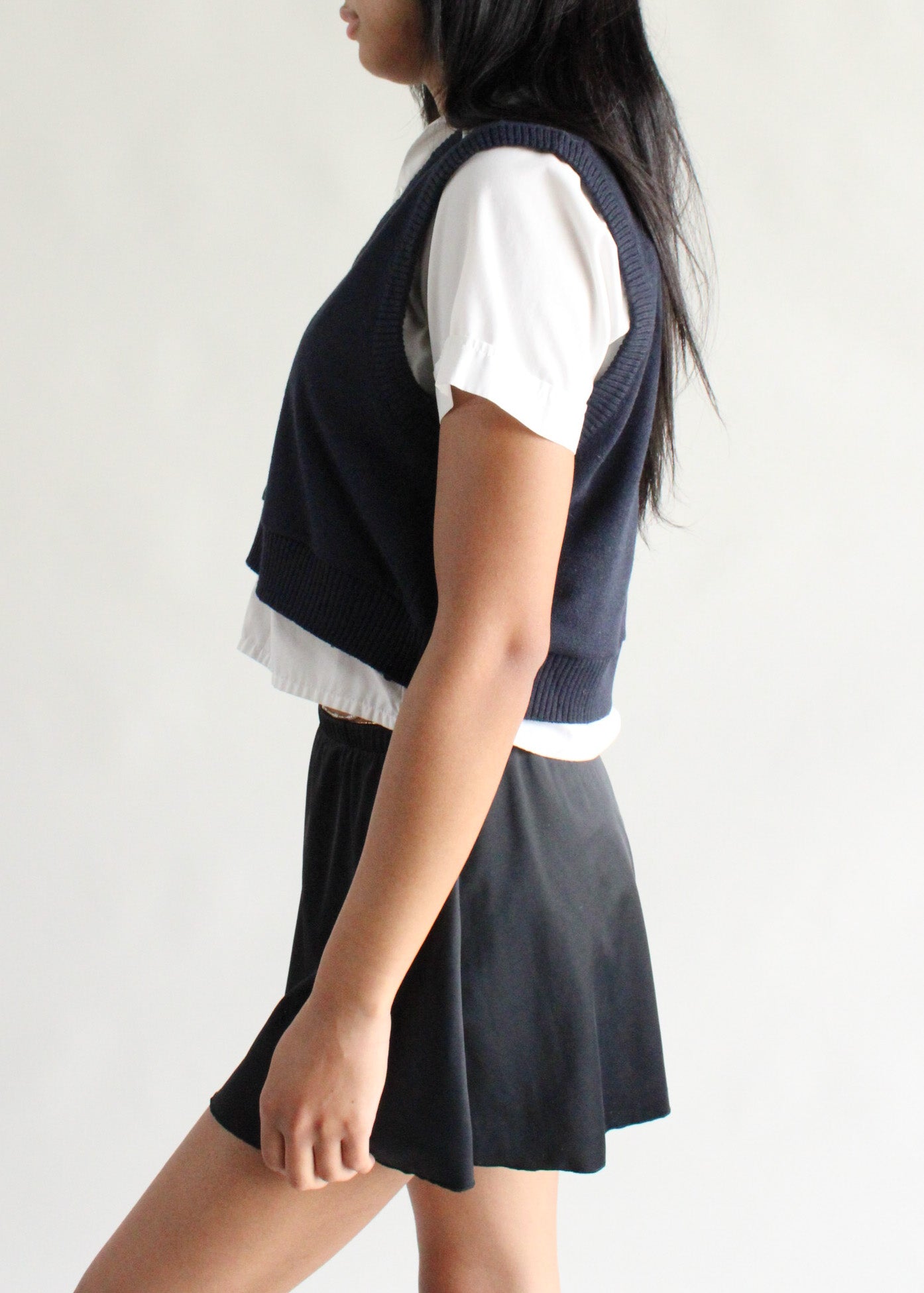 Recycled Cropped Sweater Vest