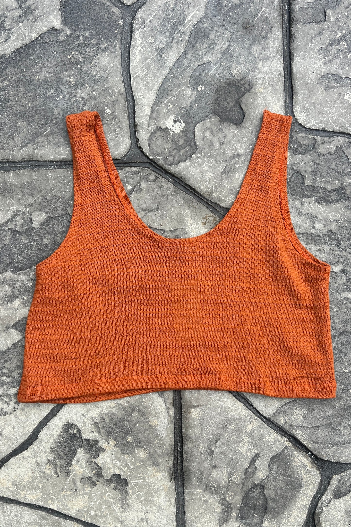 OS Cropped Tank in Burnt Orange