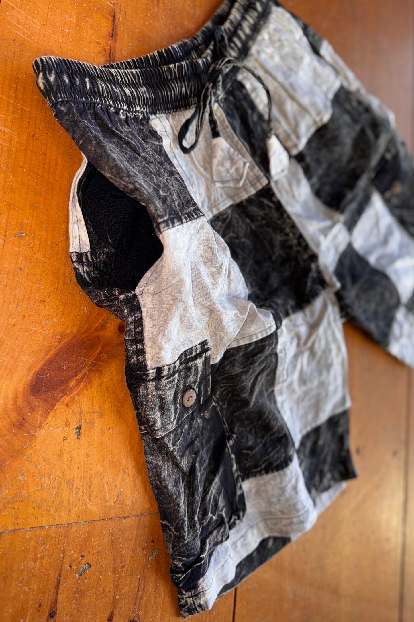 B+W Checkered Cargo Shorts