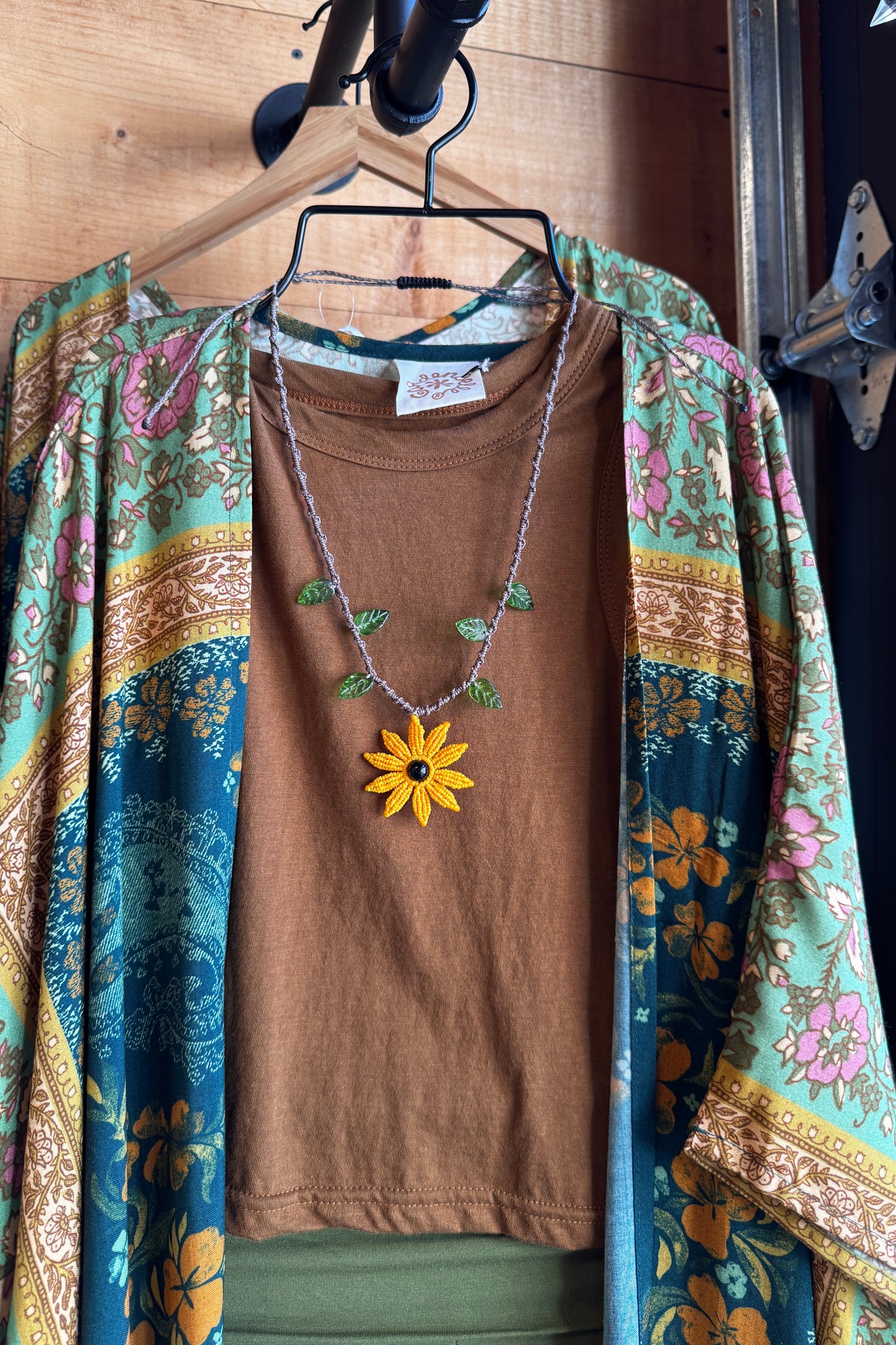Sunflower / Daisy Macramé Adjustable Necklace