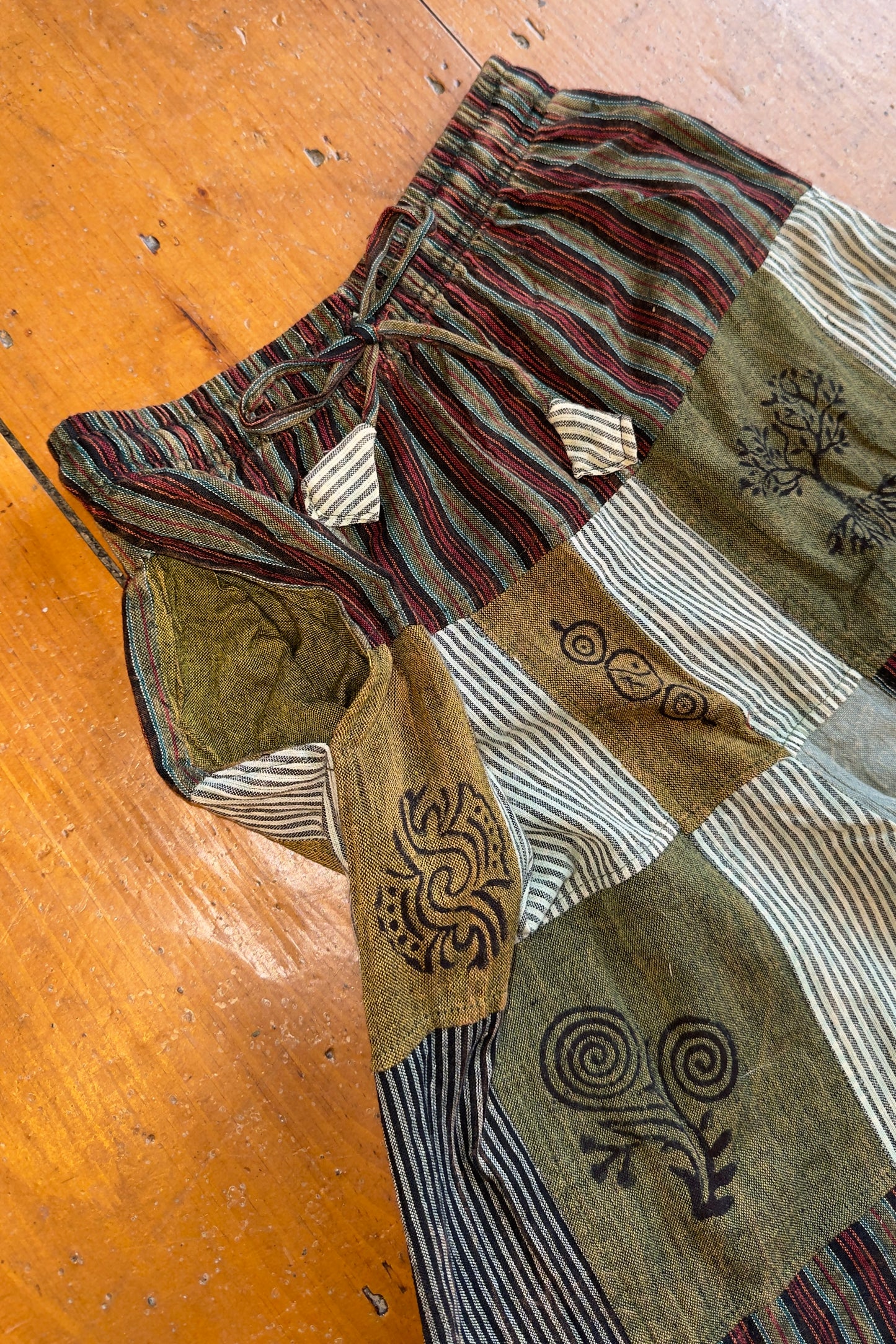 Forest Green Patchwork Palazzo Pant