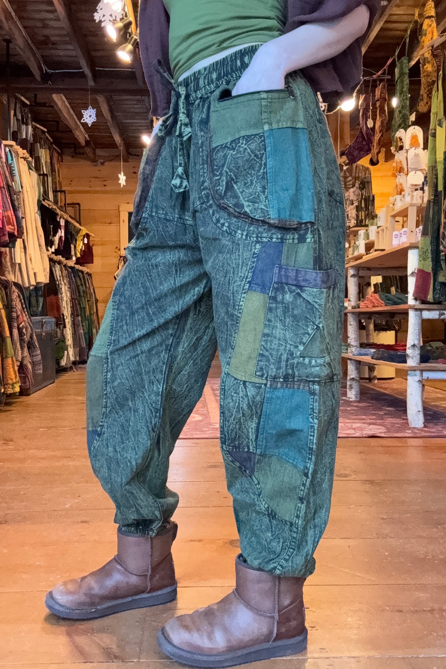 Multi-Color Patch Jungle Cargo Joggers