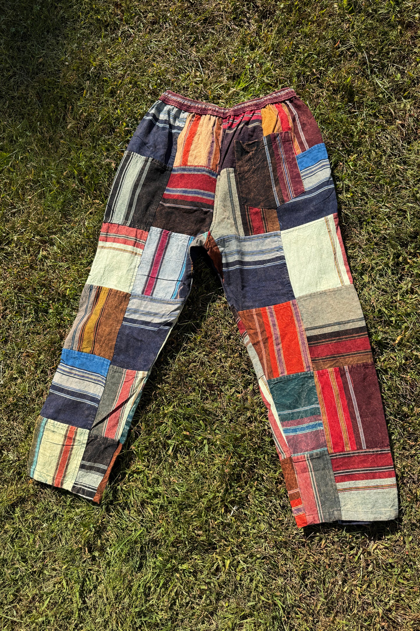 Multi-Color Block Design Trousers
