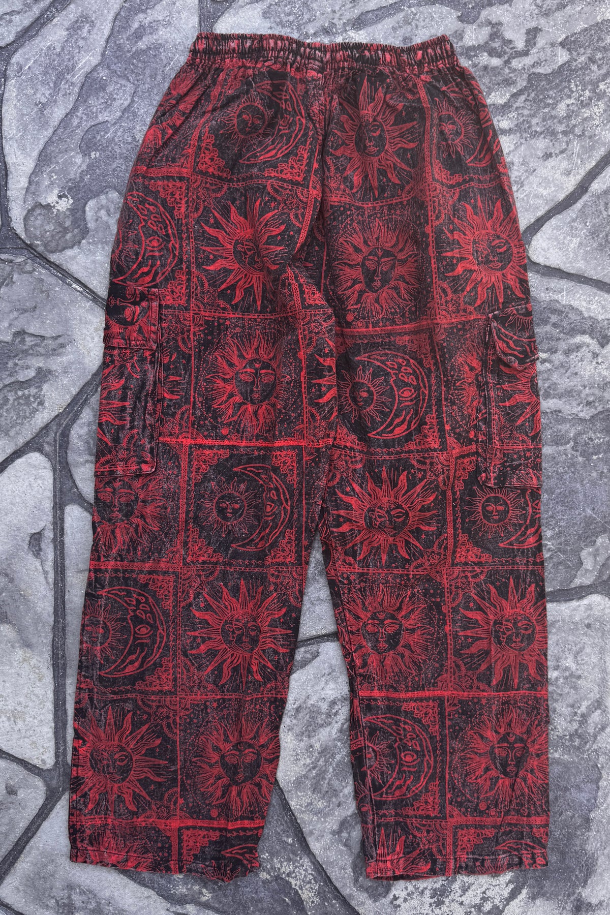 Burnt Orange Sun / Moon Print Trousers