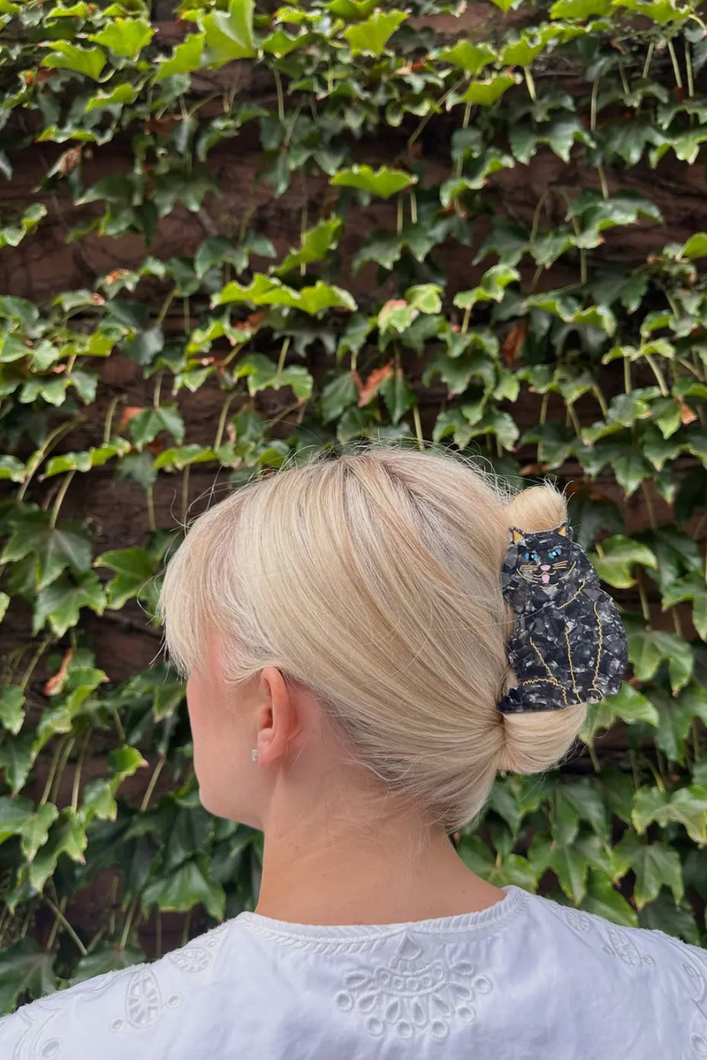 Biodegradable Black Cat Hair Clip