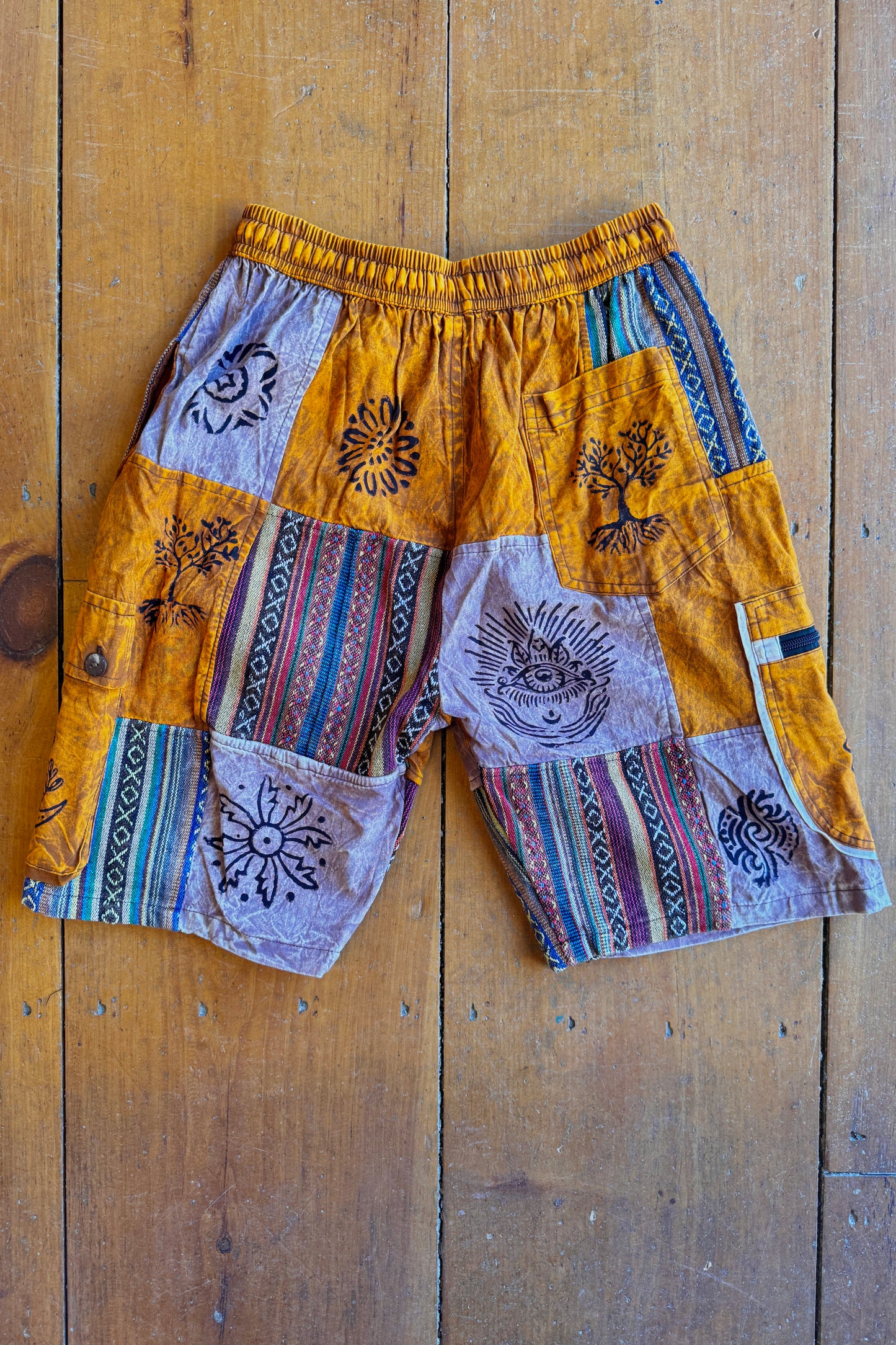 Cotton Patchwork Grand Canyon Short with Zip Pockets
